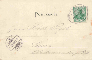 07973 Neumühle Elster Gruss aus Litho Bahnpost Gera-Weischitz Zug 2174 o 1900