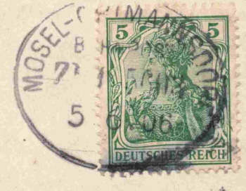 Bahnpoststempel Mosel-Ortmannsdorf Zug 5603 o 1906