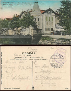 Bain de Vrntse Villa du Docteur Arnovlievitch  Feldpost 103 Inf. Div. 15.1.1916