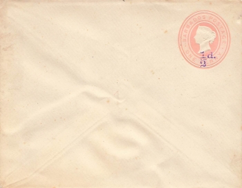 Barbados Postage half d on one penny postal stationery cover 1893 *