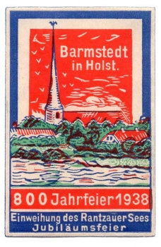 barmstedt in Holstein 800 anniversary 1938 suitcase sticker