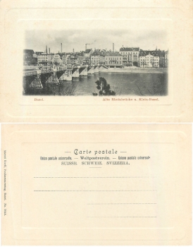 Basel Alte Rheinbrücke  Klein-Basel *ca. 1900
