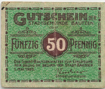 Bautzen Sachsen Notgeldschein 1920