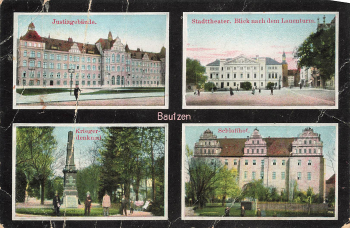Bautzen multi-view postcard, used, 1918