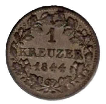 Bavaria 1 Kreuzer 1844 Ludwig I. State coin