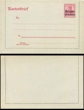 Belgien 5 Centimes Ganzsache mit Antwortkarte 5 Pfennig GermaniaBelgien 10 Centimes Ganzsache Kartenbrief 10 Pfennig Germania