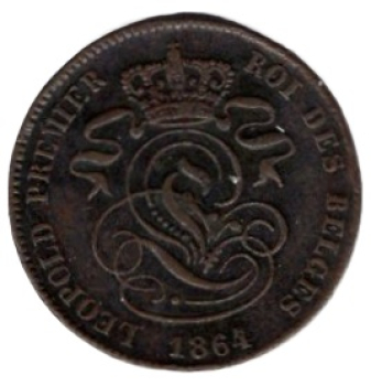 Belgien 2 Centimes1864 Leopold I