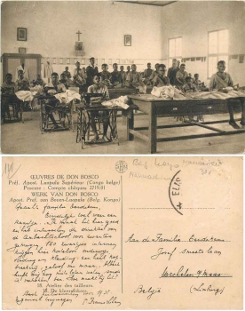 Belgisch Kongo Ceuvers de Don Bosco Nähatelier Nähmaschinen gebr. 1938