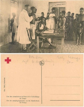 Belgian Congo Red Cross station doctor at examination *approx. 1930