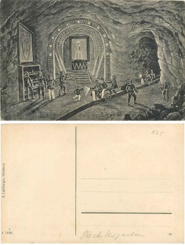 Mining underground in the mine in Berchtesgarden * around 1920