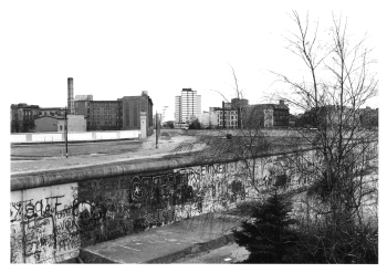 Berlin Wall at Potsdamer Platz, 1985 – vintage postcard