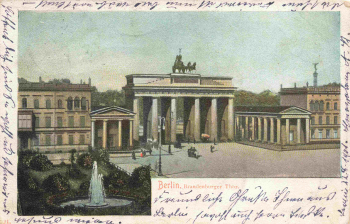 Berlin Brandenburg Gate vintage postcard