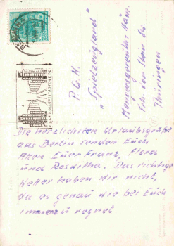 Berlin Brandenburger Tor Nachtaufnahme alte Ansichtskarte o 1961