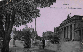 Berlin Brandenburg Gate vintage postcard