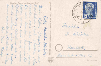 Berlin Brandenburg Gate vintage postcard