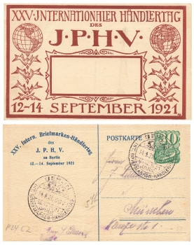 Berlin Stamp Dealer Day 1921 Private Postal Stationery 30 Pfennig Special Stamp September 14, 1921