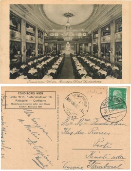 Charlottenburg Berlin Kurfürstendamm 26 Conditorei Wien o 22.1.1929
