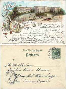Charlottenburg Berlin Polytechnikum Litho o 29.9.1897