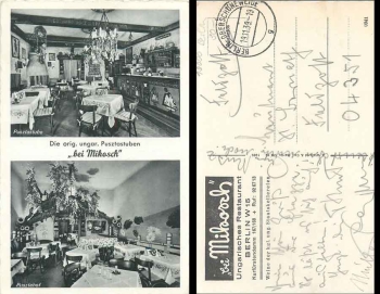 Charlottenburg-Wilmersdorf Berlin Pusztastuben bei Mikosch o 19.11.1939
