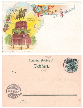 Berlin Monument to Frederick the Great Private postal stationery PP9F7-016 o August 12, 1898