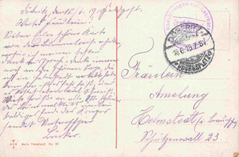 Berlin Reichstagsgebäude Feldpoststempel Maschinengewehr-Lehrkursus 6. Kompagnie o 1915