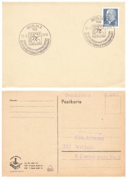 Sport und Kulturfest der Deutschen Post Sonderstempel auf Drucksache o Potsdam15 13.8.1971