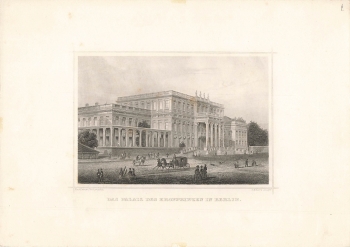 Berlin Kronprinzen Palais original steel engraving around 1870