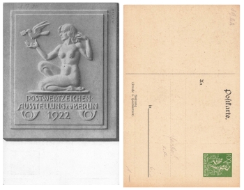Berlin postage stamp exhibition 1922 private postal stationery PP63C1 *