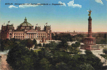 Berlin Reichstagsgebäude Feldpoststempel Maschinengewehr-Lehrkursus 6. Kompagnie o 1915
