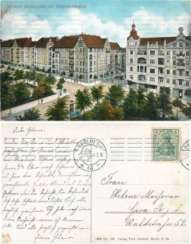 Rixdorf Berlin Boddinplatz mit Beamtenhäusern o 3.11.1908