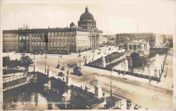 Berlin Palace and Palace Bridge, vintage postcard, c. 1926
