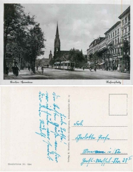 Spandau Berlin Hafenplatz Strassenbahn gebr. ca. 1940
