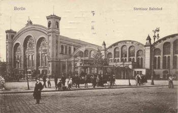 Berlin Stettiner Bahnhof, original vintage postcard, o um 1910