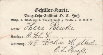 Berlin dance teacher institute O L Huß student card around 1930