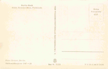 Buch Berlin Krankenhaus Poliklinik * 1957