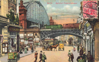 Berlin Bahnhof Friedrichstrasse original alte Ansichtskarte o 1912