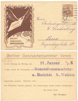 Berlin postal stationery collectors' association private postal stationery 1915