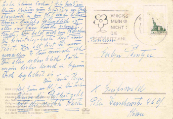 Berliner Mauer Checkpoint Carlie alte Ansichtskarte o um 1965