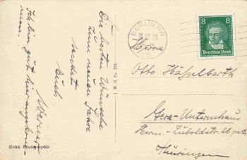 Berlin traffic, Friedrichstrasse at the corner of Leipzigerstrasse, vintage postcard, c. 1928