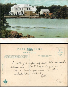 Moores House and Lake Bermuda gebr. ca. 1920