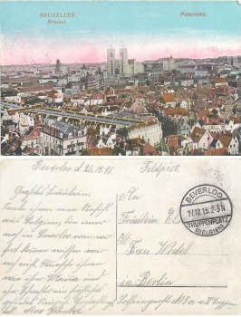 Beverloo Belgien Übungsplatz Stempel  o 27.12.1915 auf AK Brüssel