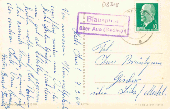 Blauenthal Erzgebirge Mehrbildkarte Landpoststempel Blauenthal über Aue (Sachs) o 1964