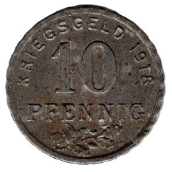 Bochum Gelsenkirchen Hattingen War Money 10 Pfennig 1918 Emergency Coin