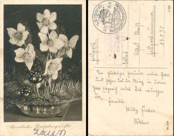 04668 Boehlen via Leisnig country postmark on New Year's card o 27.12.1939