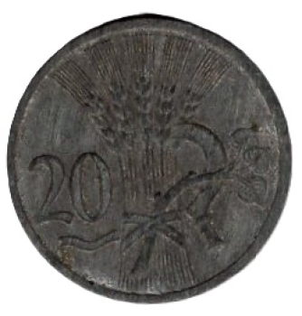 Böhmen und Mähren 20 Heller 1942 Protektorat