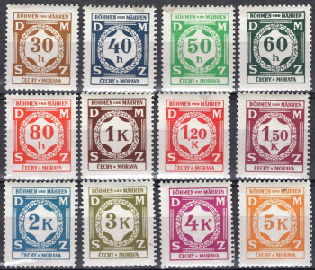 Böhmen und Mähren Michel 1-12 ** postfrisch Dienstmarken