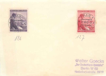 Bohemia and Moravia Michel 126 - 127 o Prague 1 22.7.1943