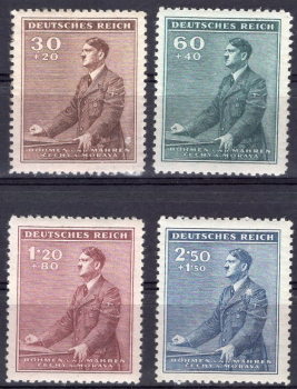 Böhmen und Mähren Michel 85-88 ** postfrisch 53. Geburtstag Adolf Hitler