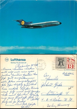 Boeing 727 Europa Jet Lufthansa Düsenflugzeug o 29.6.68