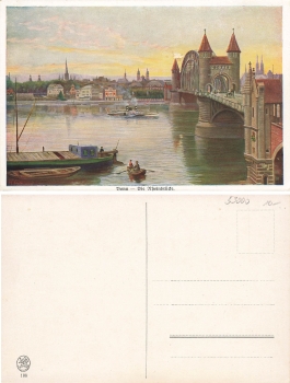 Bonn Rheinbrücke Künstlerkarte H. Hoffmann * ca.1920